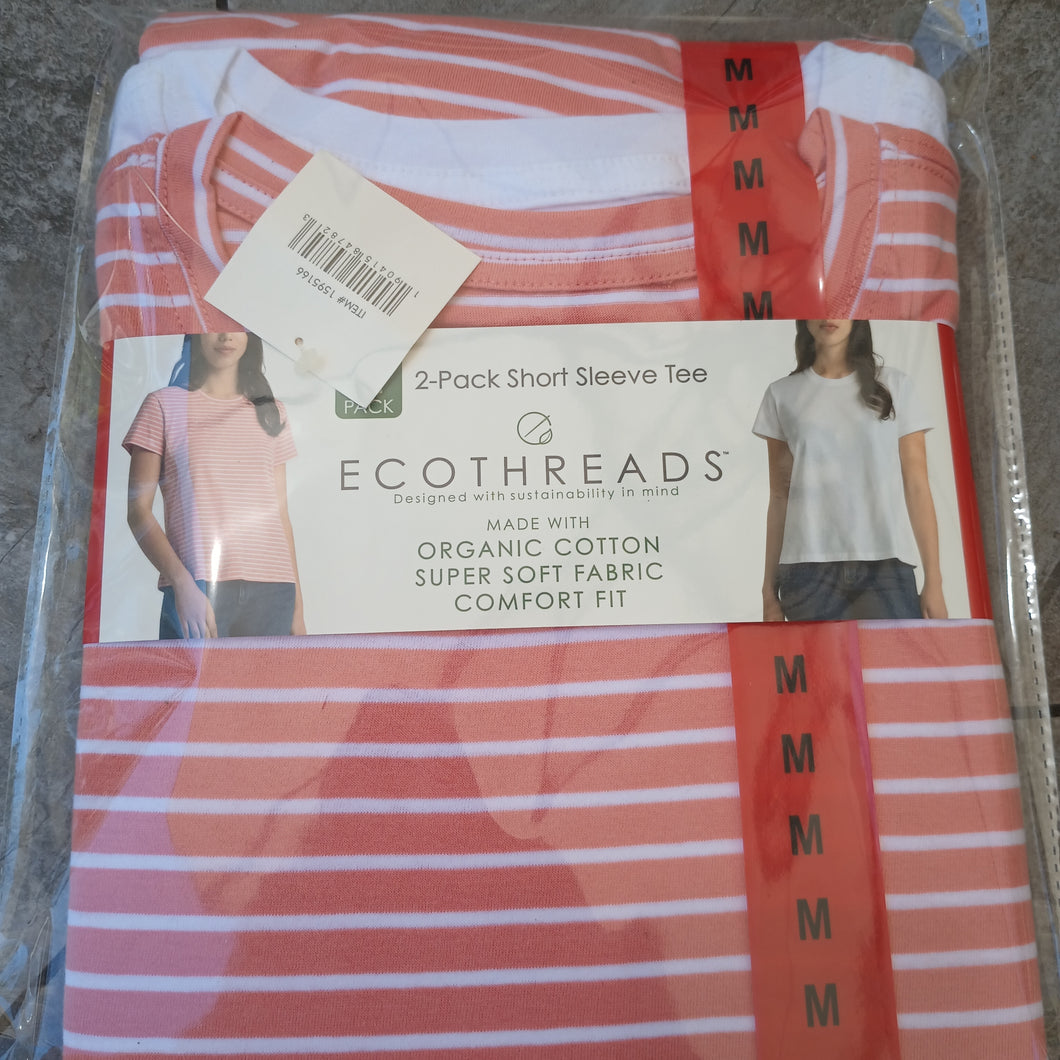 Ecothreads Women's Short Sleeve T-Shirt Organic Cotton 2Pack