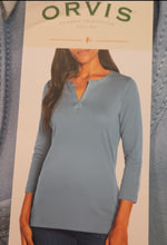 Load image into Gallery viewer, Orvis Ladies&#39; ¾ Sleeve Split Neck Top
