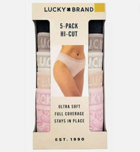 Load image into Gallery viewer, Lucky Brand Women&#39;s 5-Pack Ultra Soft High Cut Panties
