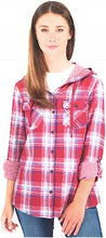 Load image into Gallery viewer, Boston Traders Women&#39;s Lightweight Button up Attached Hood Shirt Jacket
