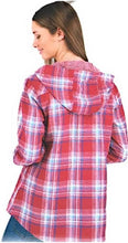 Load image into Gallery viewer, Boston Traders Women&#39;s Lightweight Button up Attached Hood Shirt Jacket
