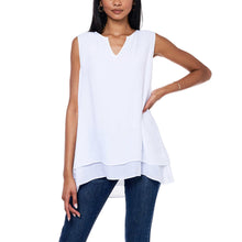 Load image into Gallery viewer, Cristina B Women’s Sleeveless Tunic V Neck Flowy Double Layer Tank
