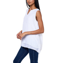 Load image into Gallery viewer, Cristina B Women’s Sleeveless Tunic V Neck Flowy Double Layer Tank
