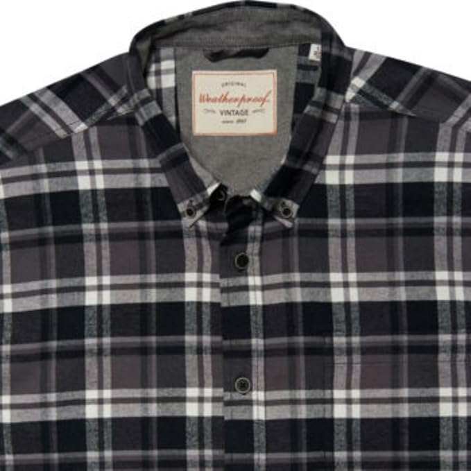 Weatherproof Vintage Men's Long Sleeve Shirt Lightweight Plaid Flannel