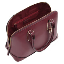 Load image into Gallery viewer, Hilary Radley Faye Satchel Leather Women&#39;s Handbag Bordeaux Red
