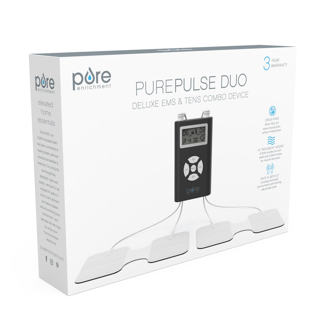 Pure Enrichment PurePulse Dual Channel TENS and EMS Combo Muscle Stimulator