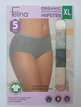 Load image into Gallery viewer, Felina Women&#39;s 5 Pack Organic Cotton Stretch Hipster
