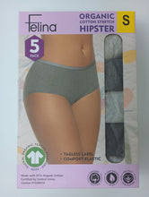 Load image into Gallery viewer, Felina Women&#39;s 5 Pack Organic Cotton Stretch Hipster
