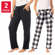 Load image into Gallery viewer, Lucky Brand Women&#39;s 2 Pack Straight Leg Lounge Pant with Drawstrings and Pockets
