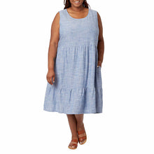 Load image into Gallery viewer, Briggs Ladies&#39; Tiered Linen Blend Dress
