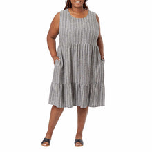 Load image into Gallery viewer, Briggs Ladies&#39; Tiered Linen Blend Dress
