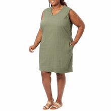 Load image into Gallery viewer, Briggs Ladies&#39; Ruffle V-Neck Linen Blend Dress
