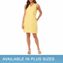 Load image into Gallery viewer, Briggs Ladies&#39; Ruffle V-Neck Linen Blend Dress
