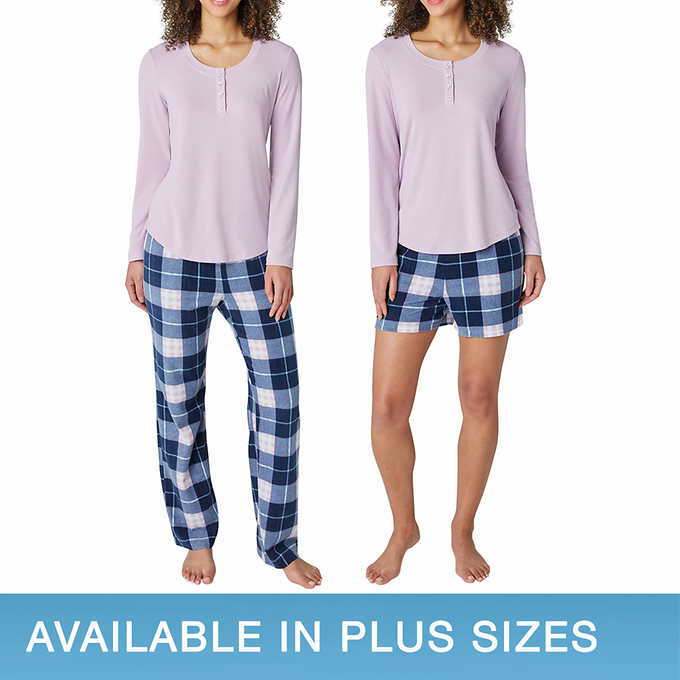 Eddie Bauer Ladies' 3-Piece Waffle Fleece Pajamas Set