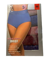 Load image into Gallery viewer, Black Bow Ladies&#39; 5-Pack High Waist Modal Stretch Briefs with Lace
