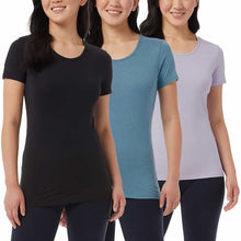 Load image into Gallery viewer, 32 Degrees Cool Women&#39;s 3 Pack Short Sleeve Scoop Neck T-Shirts
