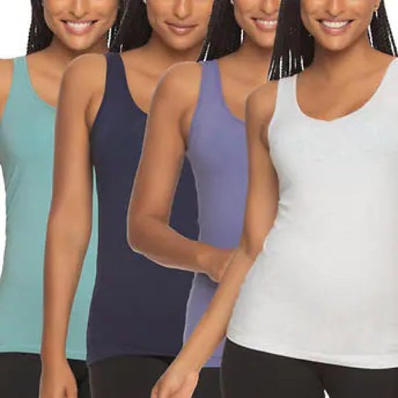Felina Women's Cotton Modal Reversible Tank Top 4 Pack