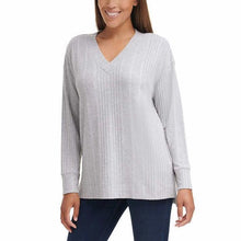 Load image into Gallery viewer, Andrew Marc Womens&#39; Ribbed V Neck Top
