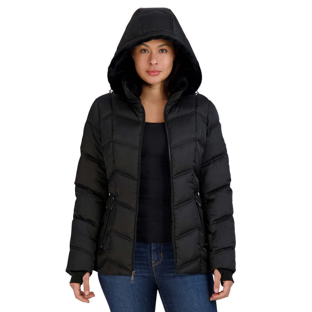 Nautica Ladies’ Puffer Jacket, Detachable Hood, Water Resistant