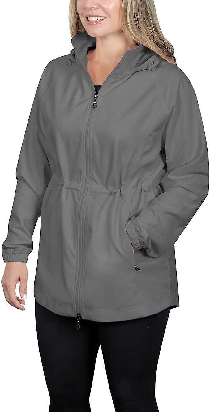 Kirkland Signature Women's Water and Wind Resistant Hooded Anorak Jacket