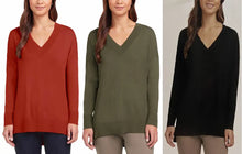 Load image into Gallery viewer, Matty M Ladies&#39; V-Neck Sweater Lightweight Tunic Length
