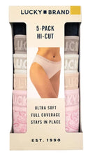 Load image into Gallery viewer, Lucky Brand Women&#39;s 5-Pack Ultra Soft High Cut Panties
