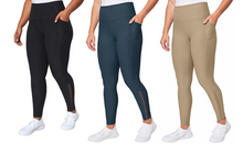 Load image into Gallery viewer, Mondetta Womens High Waist Active Legging Mesh Details Side Pockets
