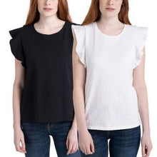 Load image into Gallery viewer, Ecothreads Women&#39;s 2-pack Flutter Sleeve Soft Organic Cotton Tee Top
