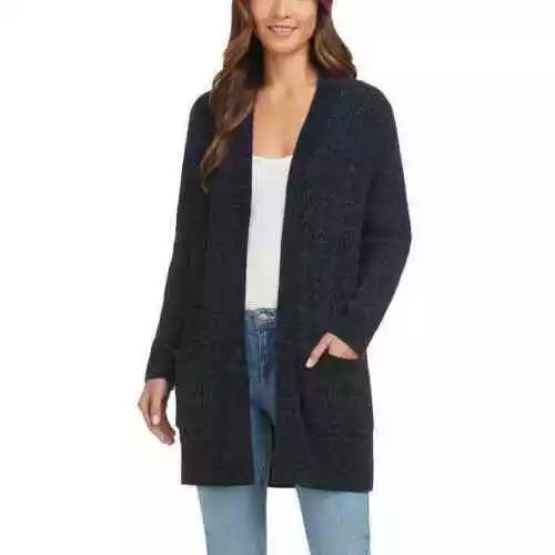 Matty M Rib Stitch Chenille Cardigan, Front Patch Pockets