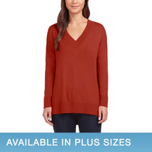 Load image into Gallery viewer, Matty M Ladies&#39; V-Neck Sweater Lightweight Tunic Length
