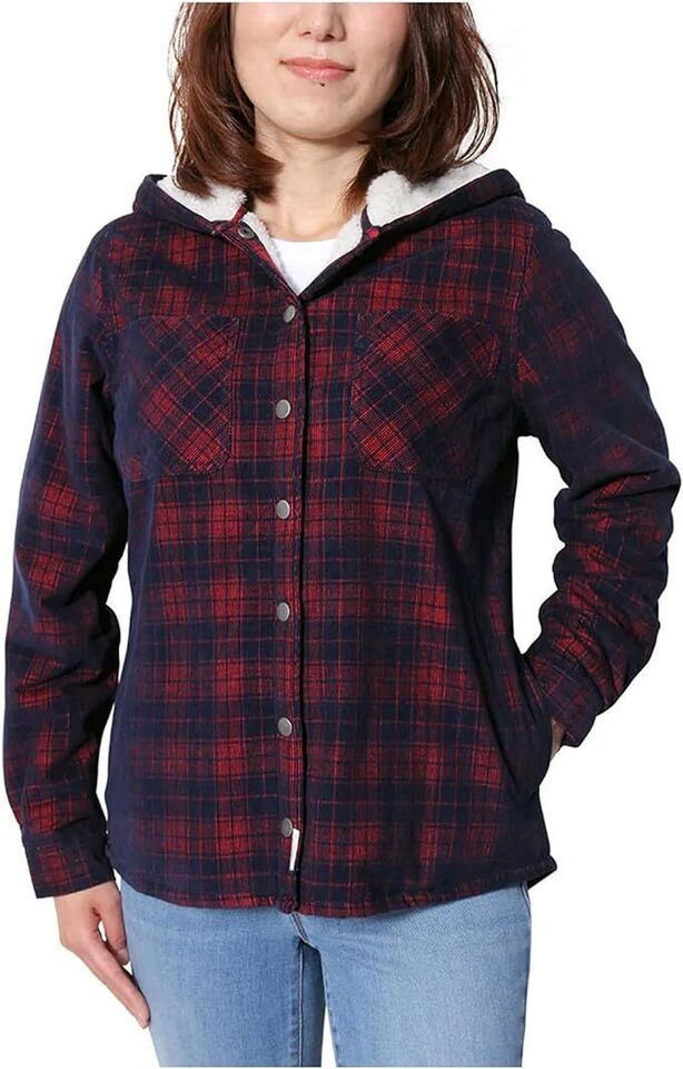 Soho Threads Ladies' Corduroy Hooded Shirt Jacket