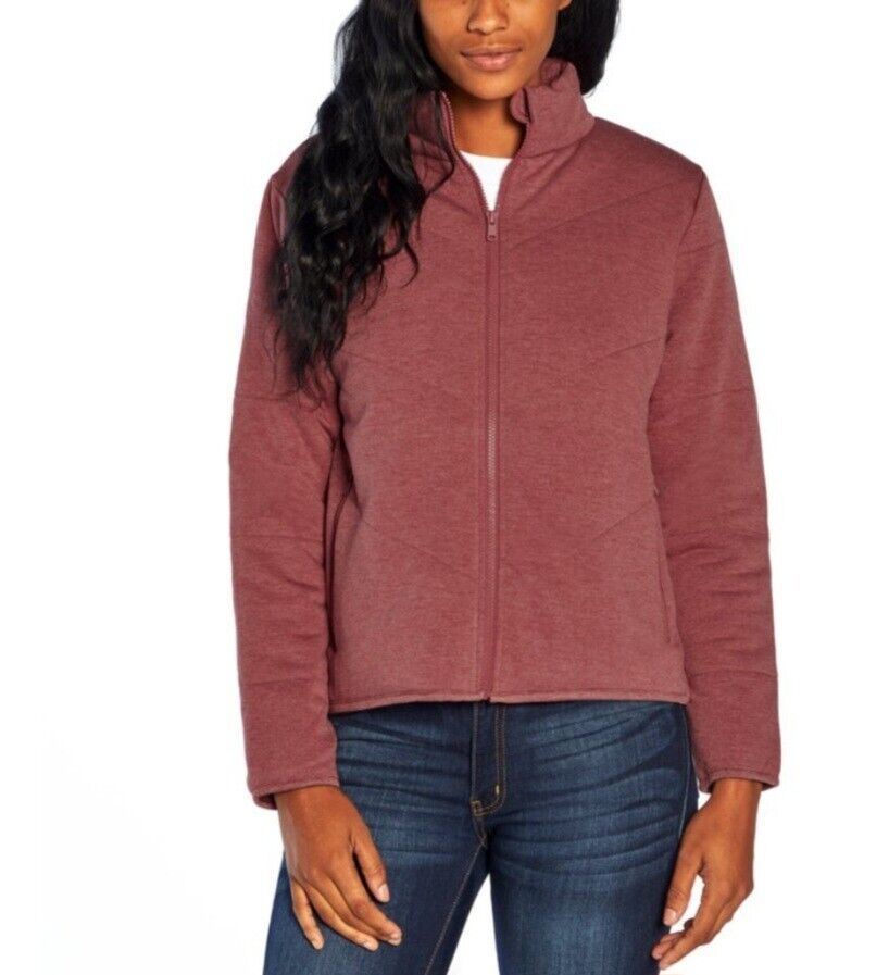 Three Dots Women's Quilted Step-Hem Knit Soft Fleece Jacket