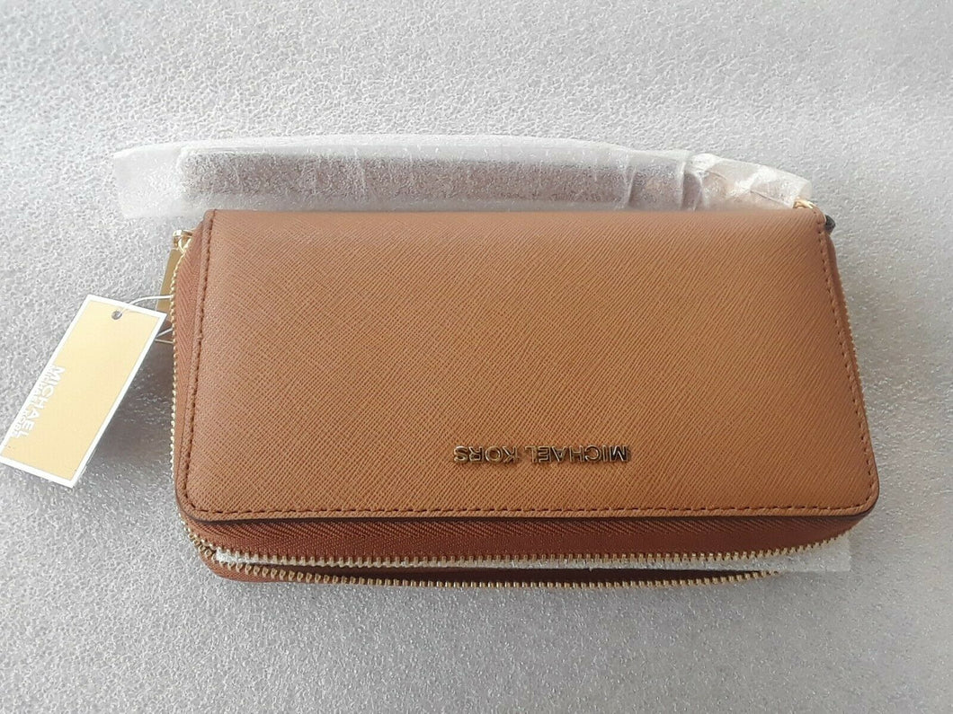 Michael Kors Jet Set Travel Large Smartphone Wristlet - Acorn Brown - NWT - Auth