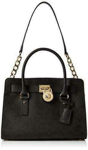 Michael Kors Studio Hamilton East West Satchel Leather Black No Tag