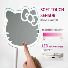 Load image into Gallery viewer, Hello Kitty LED Rechargeable Makeup Mirror and Wireless Compact LED Mirror
