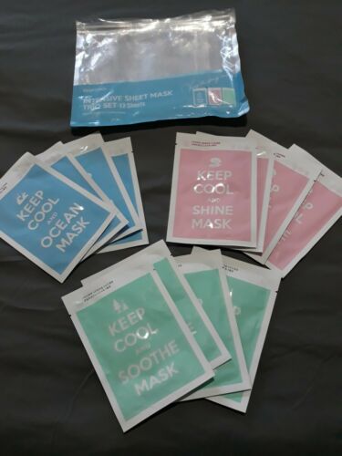 KEEP COOL Intensive Face Mask Trio Set Sheet Mask Set 12 Pack New Opened Box