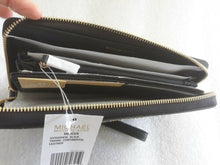 Load image into Gallery viewer, MICHAEL KORS MERCER TRAVEL CONTINENTAL LEATHER WALLET BLACK $ 168.00
