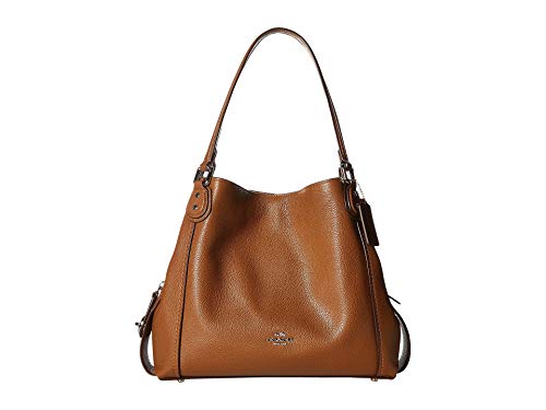 COACH Pebbled Leather Edie 31 Shoulder Bag Sv/Saddle One Size