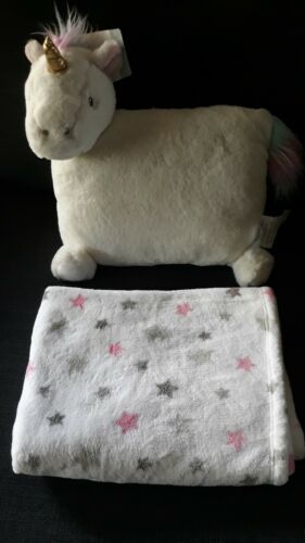 LITTLE MIRACLES 2 PIECE SET SNUGGLE ME TOO! COMFY BLANKET AND PLUSH, UNICORN