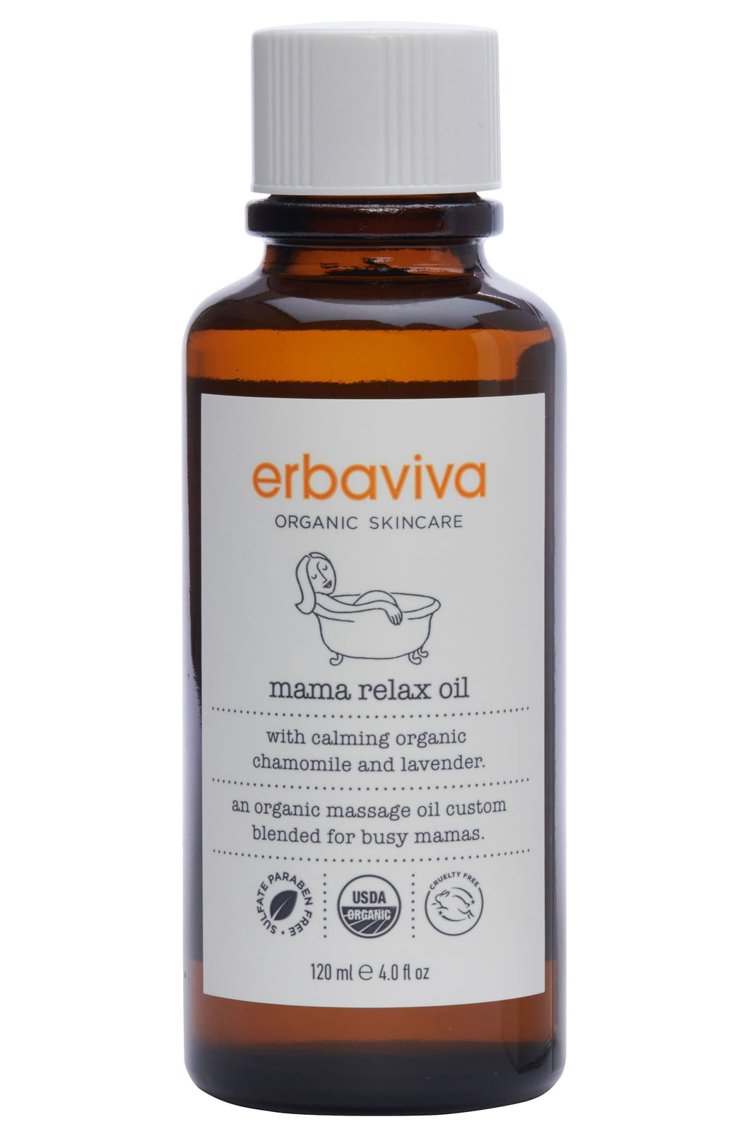 Erbaviva Organic Skincare Mama Relax Oil (Paraben, Sulfate Free) 4oz