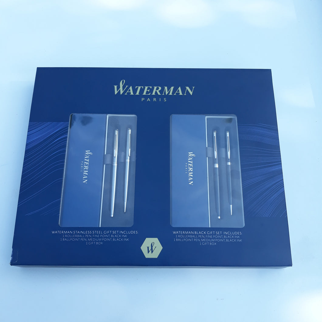Waterman Paris RollerBall Pen, Fine Point, BallPoint Pen Medium Point 4 PC Black ink Gift
