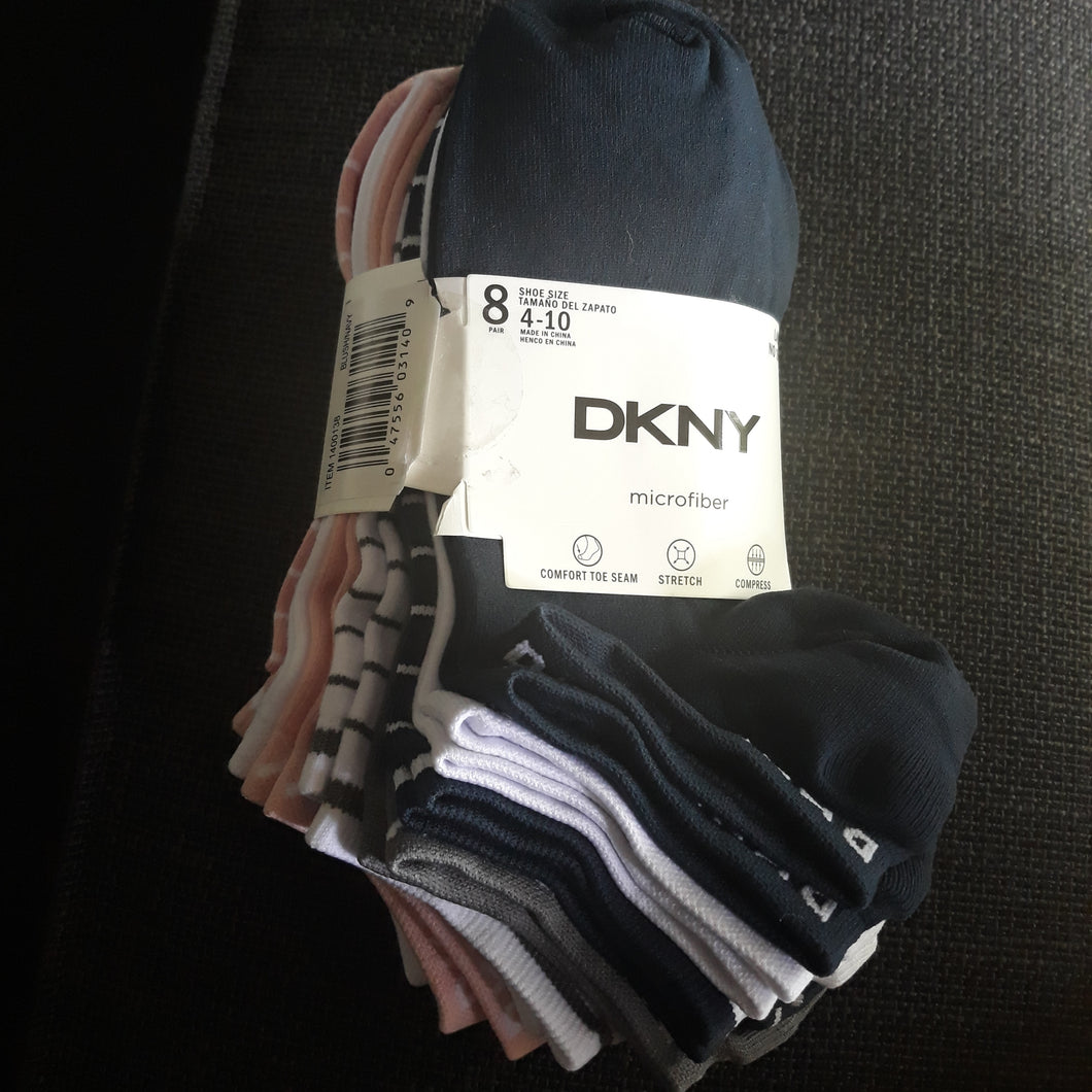 DKNY women's microfiber No Show socks 8 pack size 4-10