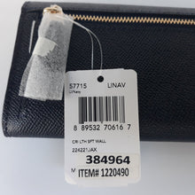 Load image into Gallery viewer, Coach Ladies Crossgrain Leather Soft Wallet Navy NWT
