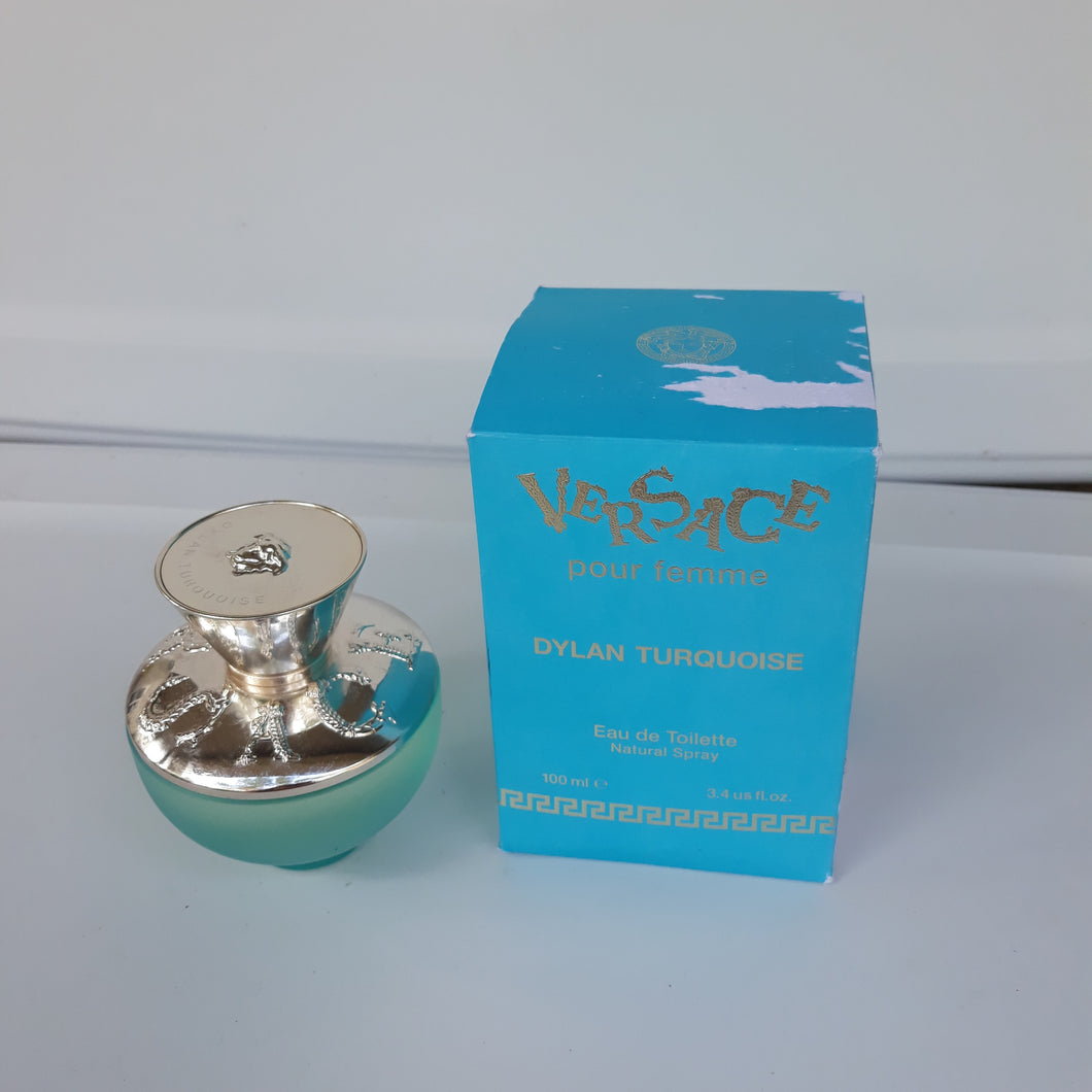 Versace Dylan Turquoise by Versace, 3.4 oz EDT Spray for Women NewDistressedBox