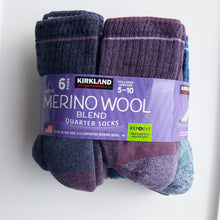 Load image into Gallery viewer, Kirkland Signature Ladies Merino wool blend socks 6 pack shoesize 5-10
