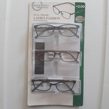 Load image into Gallery viewer, Design Optics By Foster Grant Full Frame Ladies Fashion 3 Pack
