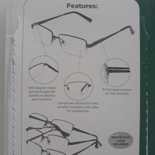 Load image into Gallery viewer, Design Optics By Foster Grant Semi-Rimless Metal +2.00, 3 Pack
