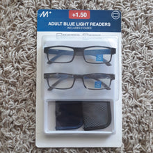 Load image into Gallery viewer, M+ Blue Light Protection Reading Glasses 2 Pack, +1.50
