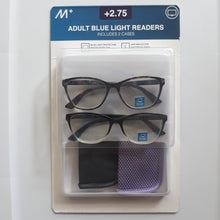 Load image into Gallery viewer, M+ Blue Light Protection Reading Glasses 2 Pack, +2.75
