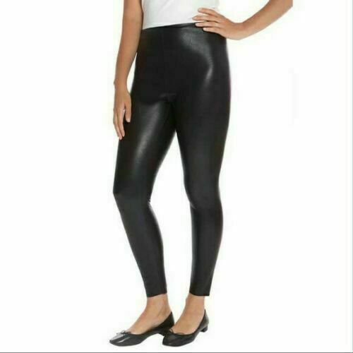 Mario Serrani Ladies' Faux Leather Legging (Black, Small)
